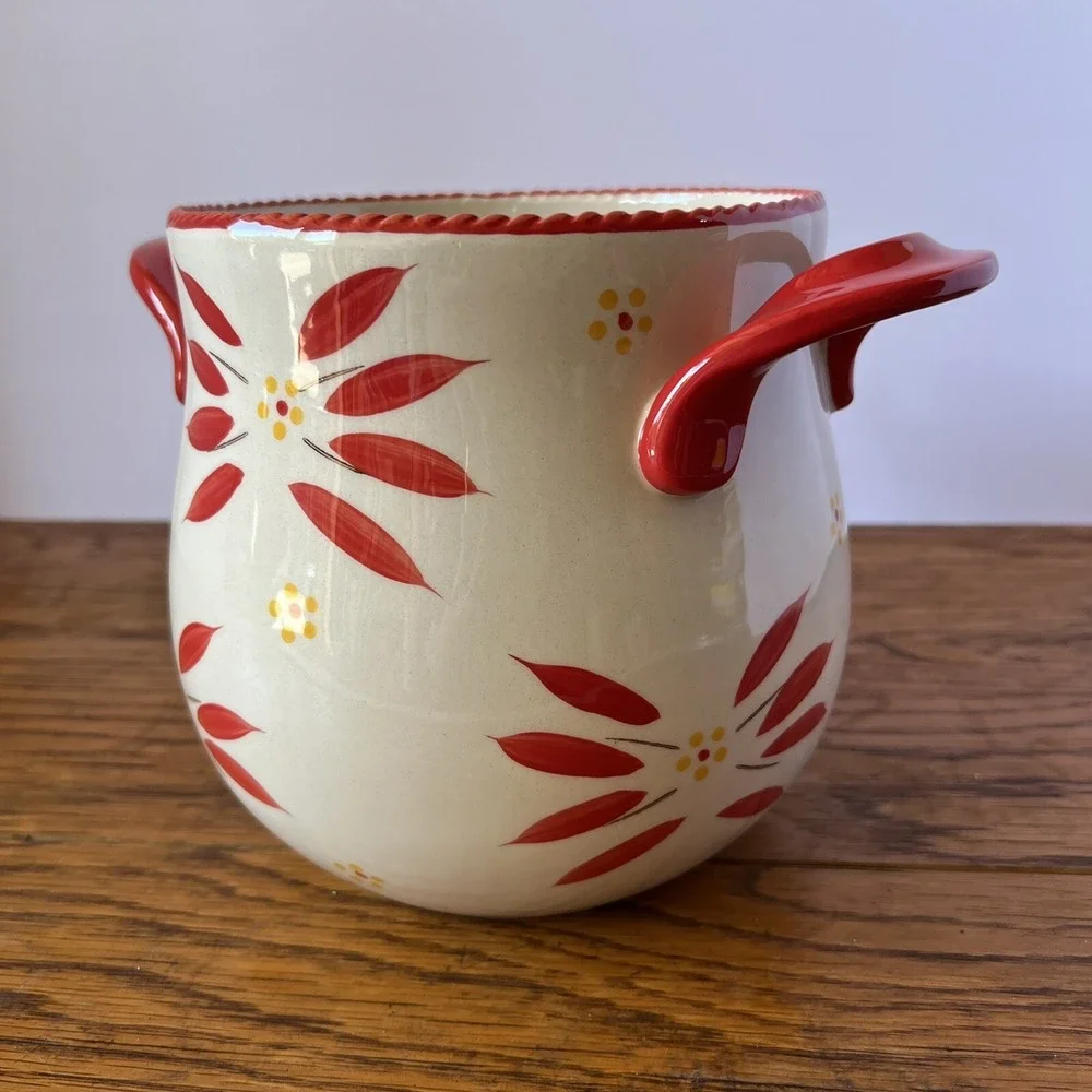 Temptations Old World Red‎ Crock Supersize Utensil Holder JAR Store & more 7